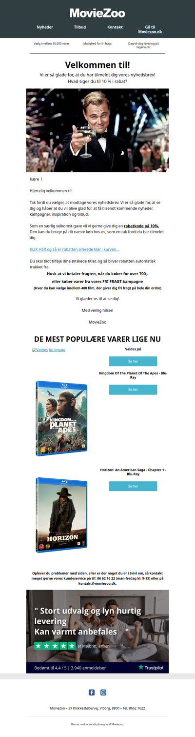 Tak for din tilmelding af MovieZoo nyhedsbrev!