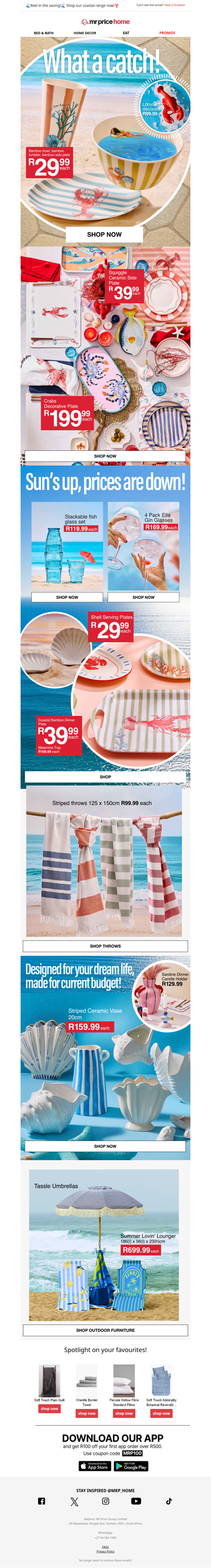 ☀️Sunshine, style & Summer tables.☀️ What a Catch! Shop these top picks from R29.99!👌