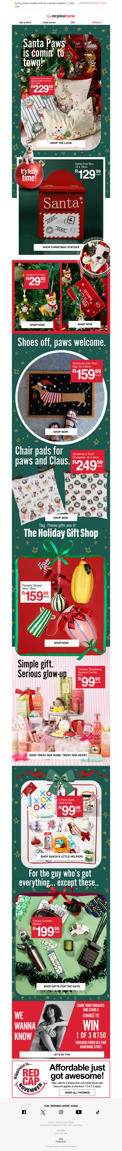 Santa Paws is comin' to town! Your home’s about to sparkle and shine! ✨🎄🎅