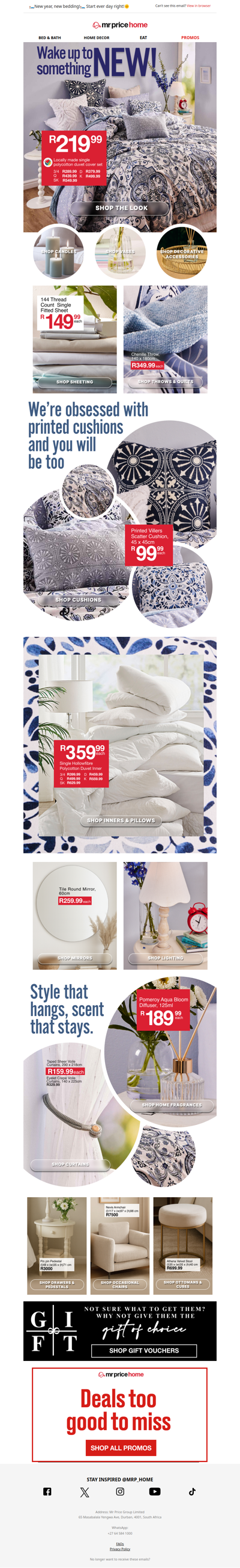 ✨Wake up to a fresh new look for your bedroom from R99.99!✨