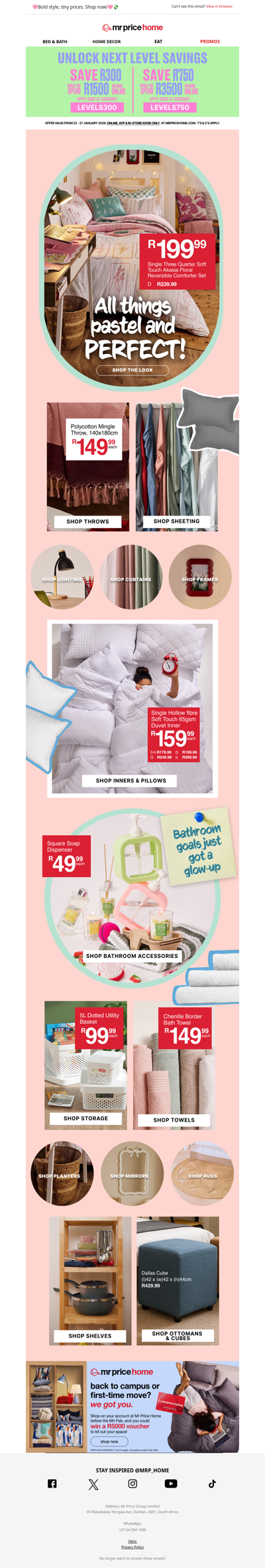 🌈Pastel details that will make every room feel complete! Shop now from R49.99💸