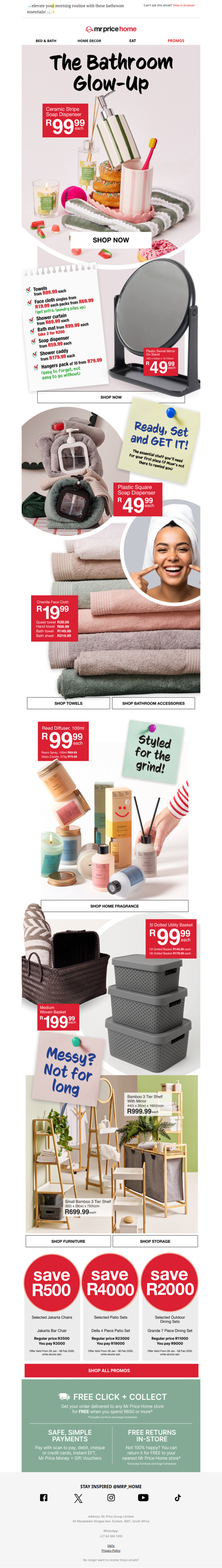 Your bathroom glow up made easy! Refresh your space from R49.99!  🛁✨