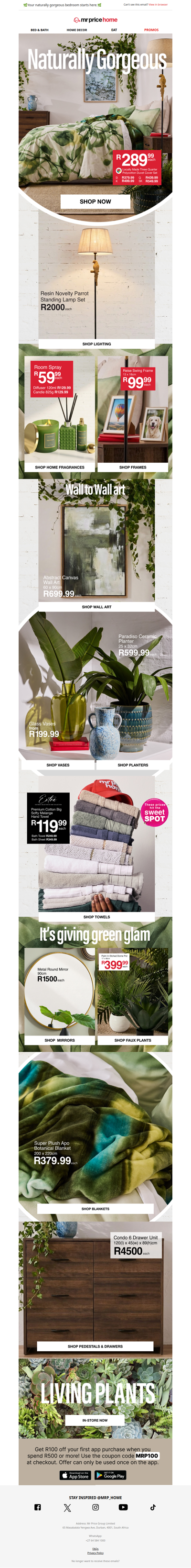 🌿Breathe calm into your bedroom from R59.99!🛏️ Shop must-have decor and accessories now!