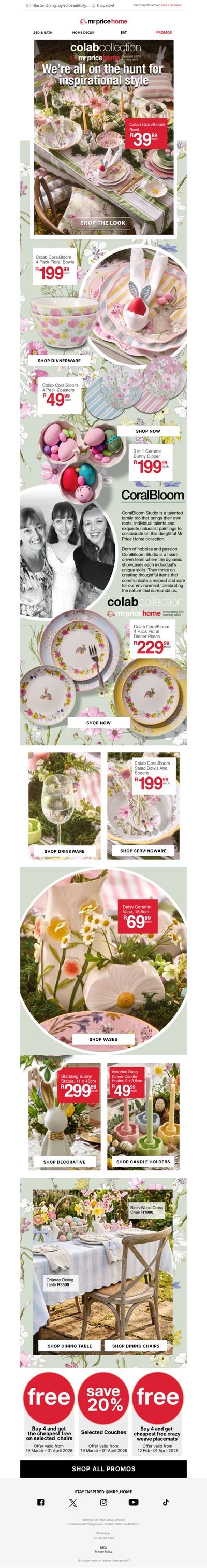 🌼Bloom into Easter with our most beautiful homeware from R39.99🌷