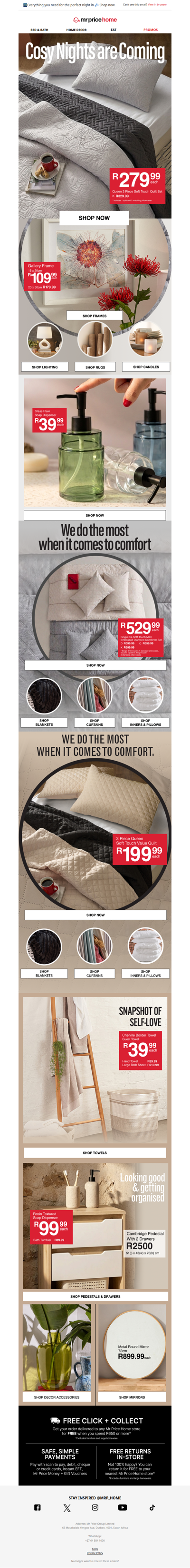 🏡Soft spaces. Cosy nights. Beautiful homeware from 39.99! ✨