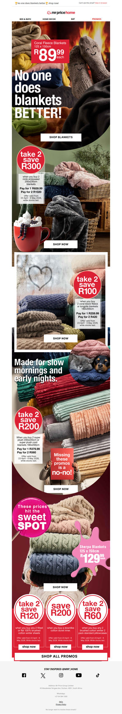 ☁️🛌Cosy comfort in every colour! No one does blankets better, especially at this price!