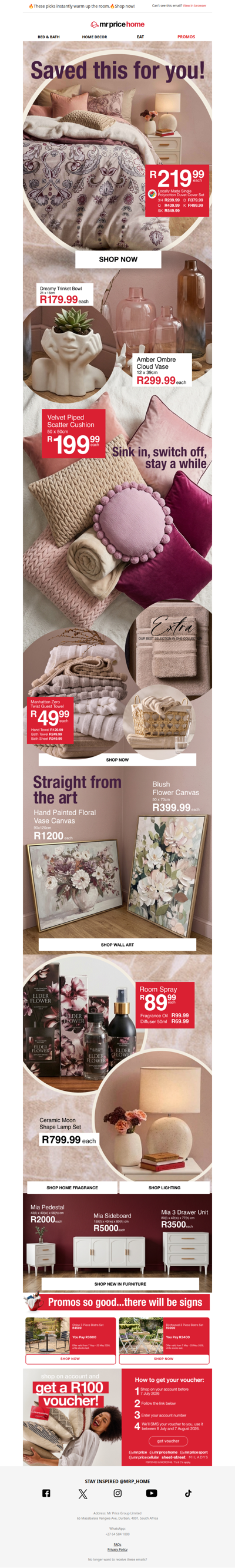 🛏️Soft layers, stylish spaces and affordable prices! Shop now from R49.99🤩