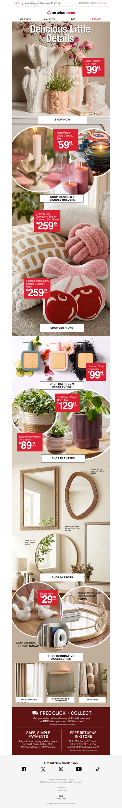 ✨Elevate your space with stunning decor. Shop now from R59.99!💸