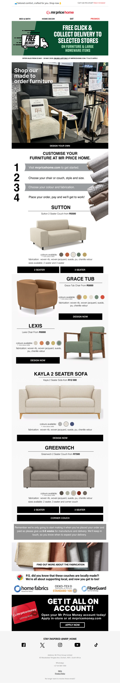Sit Back🛋️ Your perfect couch is waiting to be designed! Shop Made to Order Couches now!