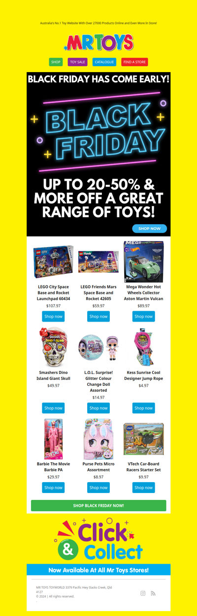 Black Friday Has Come Early! Up To 20-50% & More Off A Great Range Of Toys!