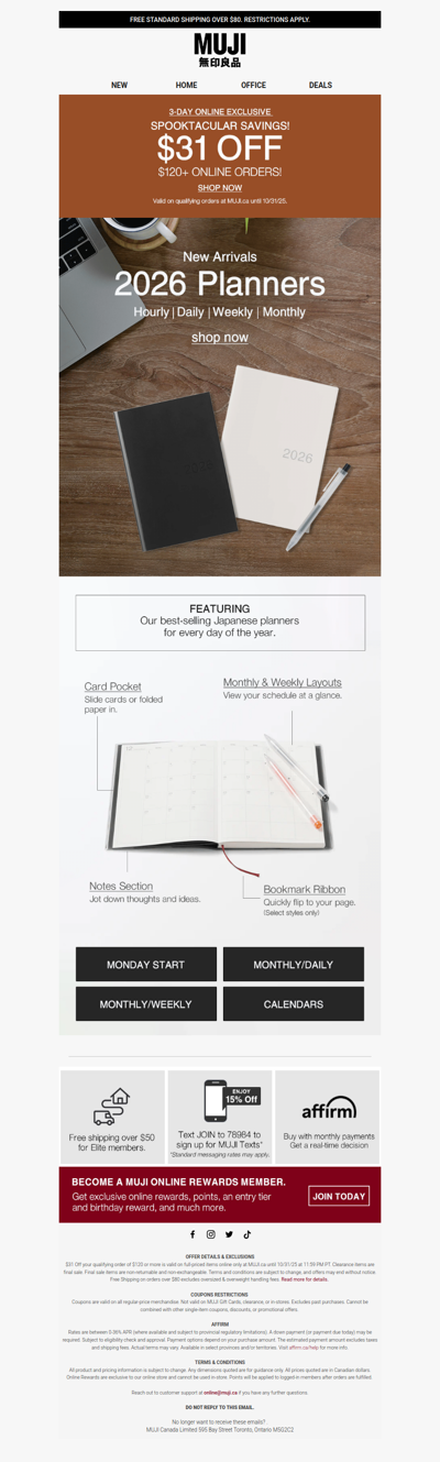 $31 Off Your Online Order Starts Today! 🎃