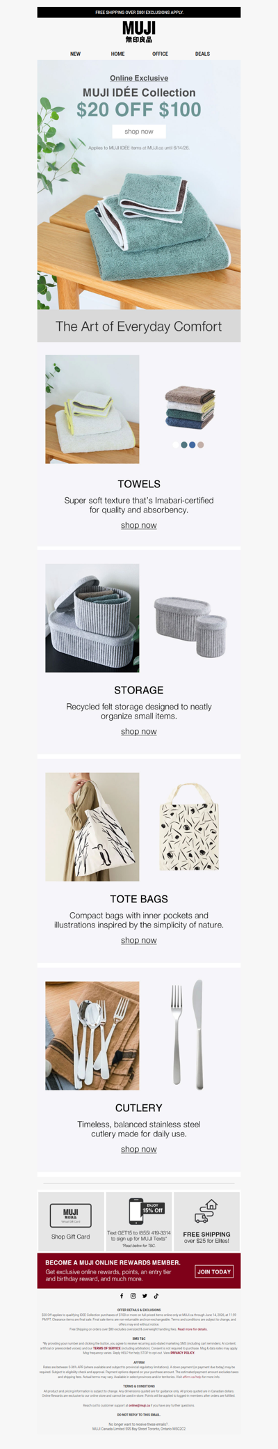 $20 Off the MUJI IDÉE Collection
