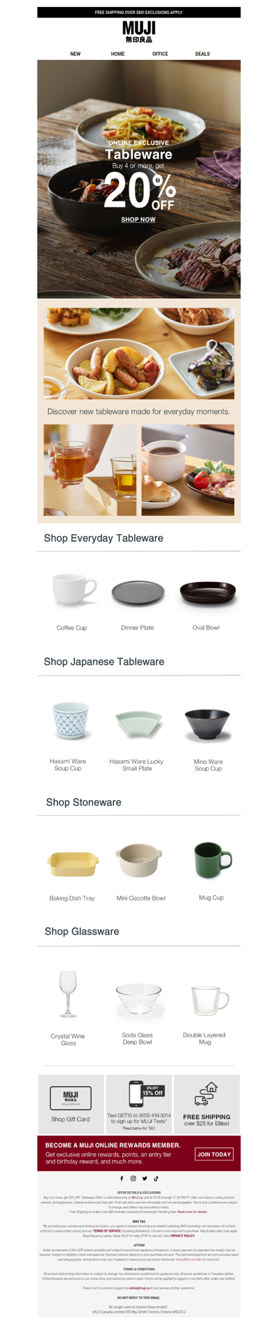 20% OFF Tableware Online Only!