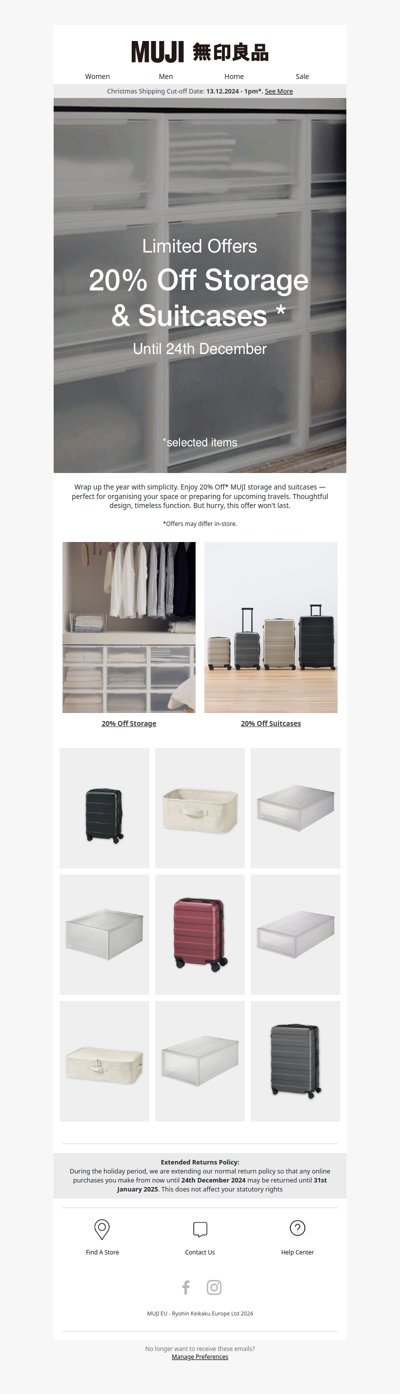 20% Off Storage & Suitcases - Offers may differ in-store