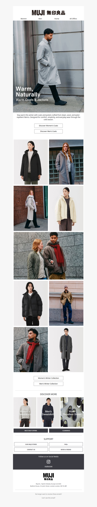 Warm coats and jackets made for the colder months.