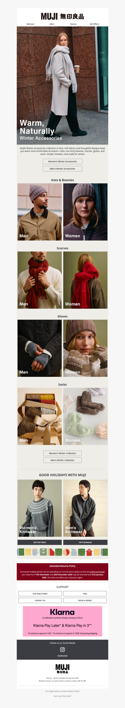 Stay Warm This Winter with MUJI