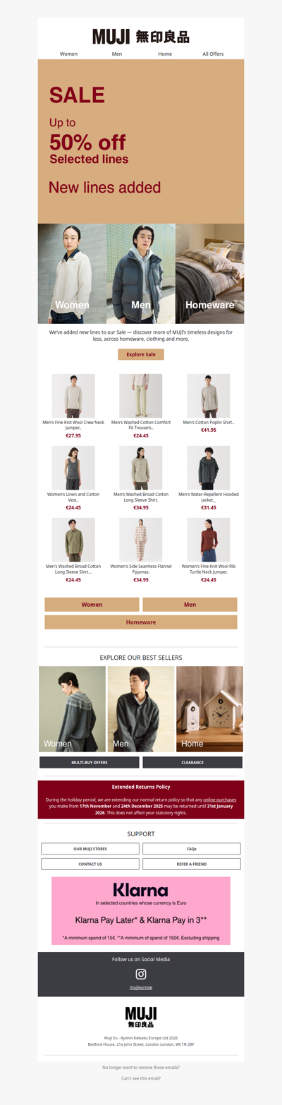 Up to 50% off in the MUJI sale!