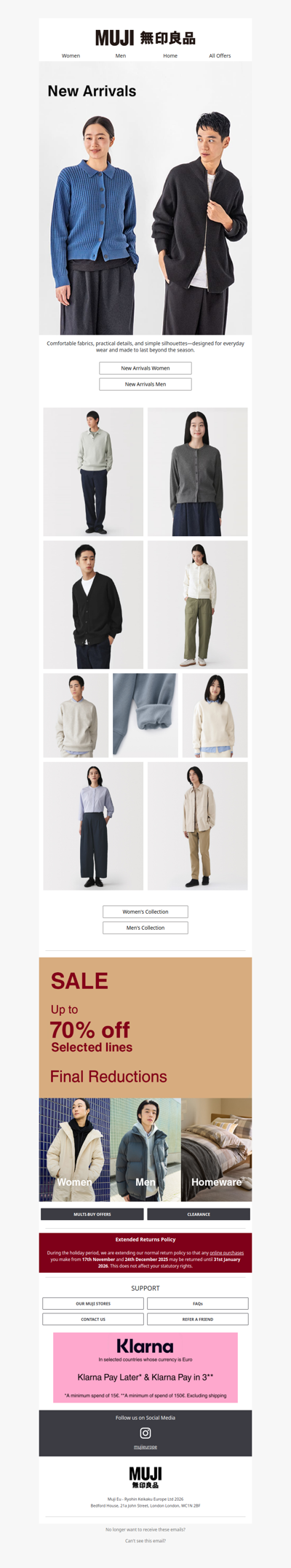 New arrivals in our women's and men's collections