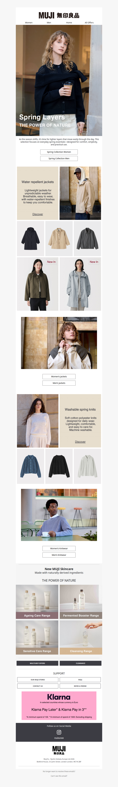 Water repellent jackets and washable knits for the season ahead