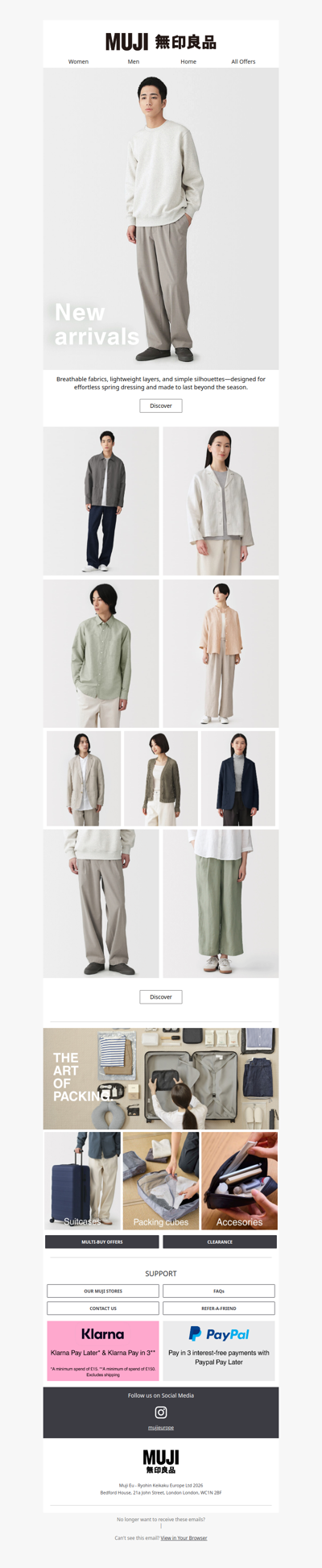 New arrivals. Spring layers.