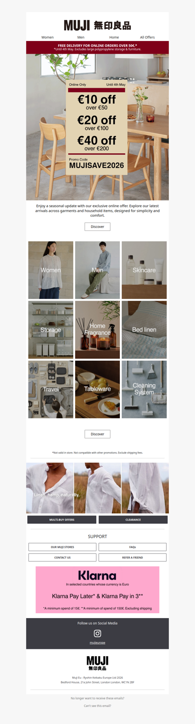 Save up to 40 € & enjoy free delivery. Online only.