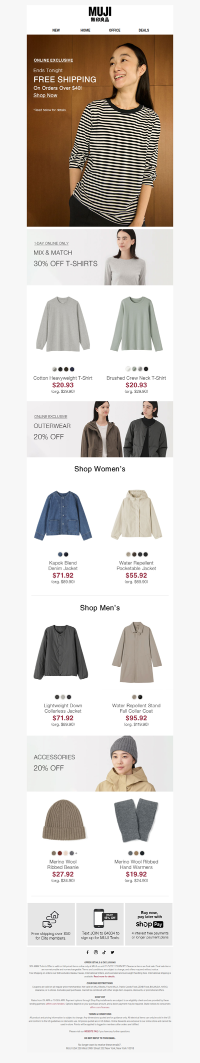 Free Shipping $40+ Ends Tonight!