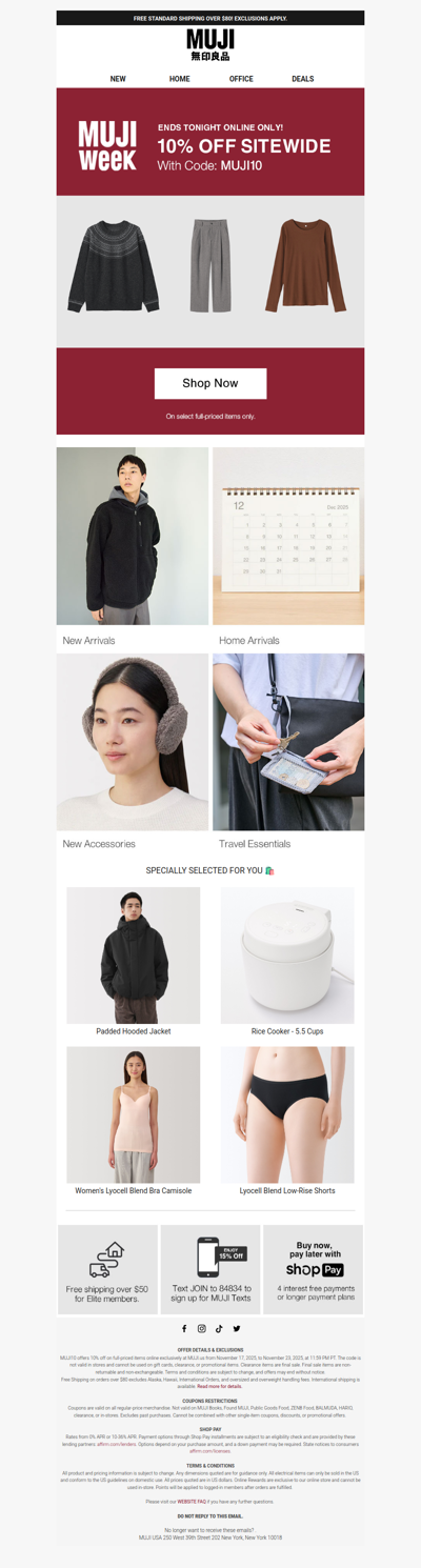 10% OFF Ends Today Online Only!