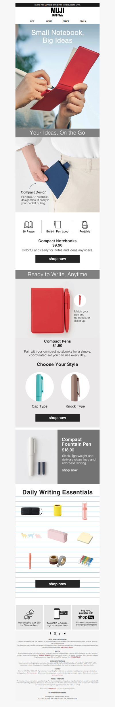 Pocket-Size Stationery Ships FREE Over $40! ✍️