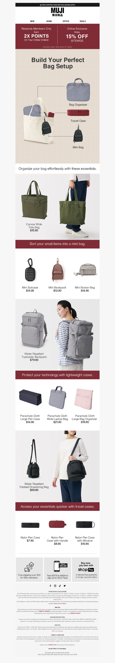 Upgrade What’s In Your Bag With 15% Off! 🎒