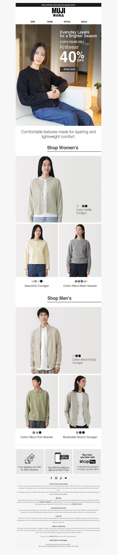 👉 40% Off Sweaters Online Only!