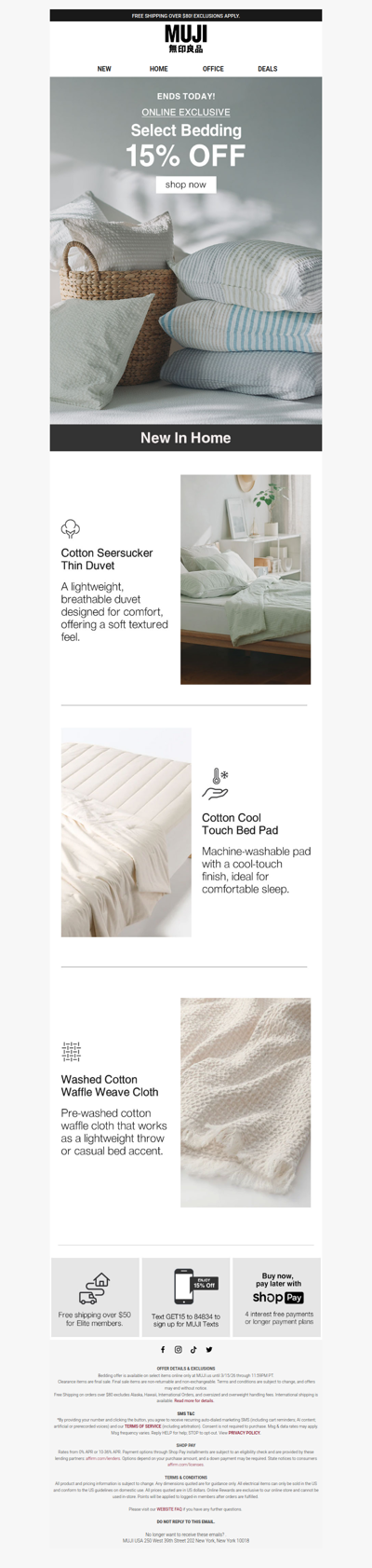 15% OFF Bedding Ends Today! 🚨