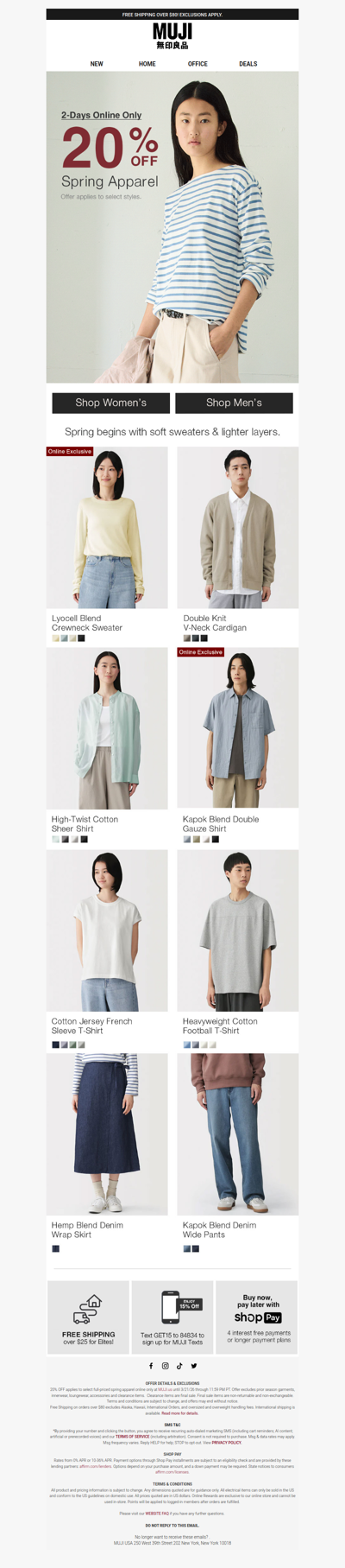 20% OFF Spring Styles: Online Only! 🌱