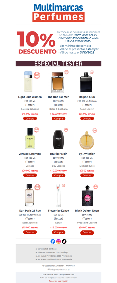 💣 ¡Perfumes tester al mejor precio! Misma esencia, menor valor 💎