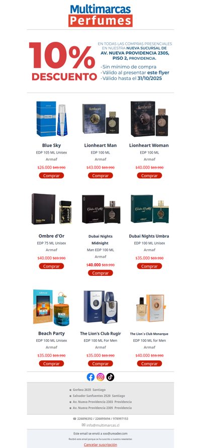 🔥 Tus fragancias favoritas de Armaf, ahora con hasta 50% de descuento. ¡Aprovecha!