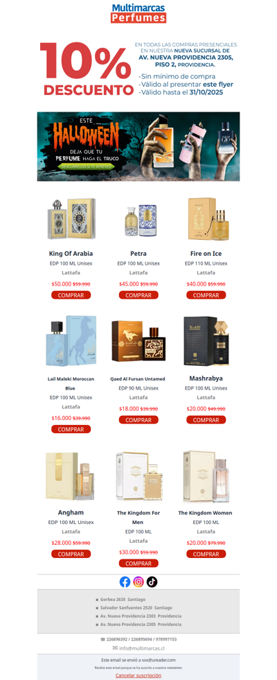 👻 Fragancias que hechizan — viví el encanto de Halloween con Multimarcas Perfumes.