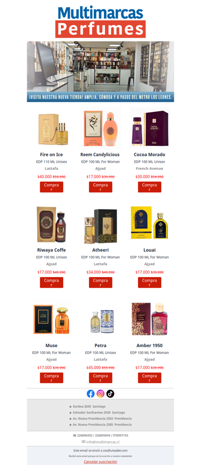 💥 ¡Llegaron los nuevos perfumes! Descubre aromas exclusivos solo en Multimarcas Perfumes.