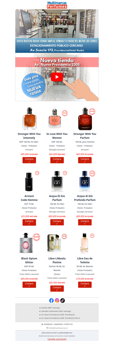 ✨ Tester de lujo Armani y YSL ¡con descuentos imperdibles!