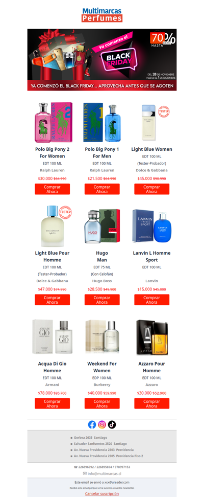 ⚫ Partió el Black Friday en Multimarcas Perfumes