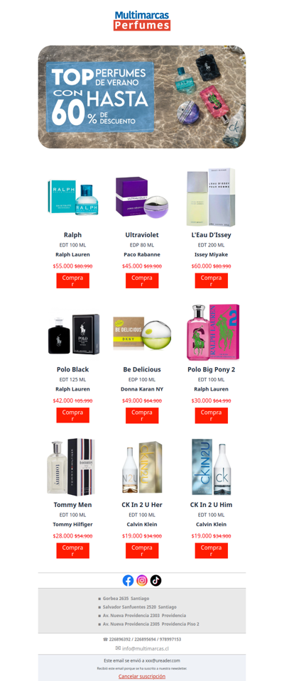 🌊 Refresca tu verano con perfumes hasta 60% más baratos