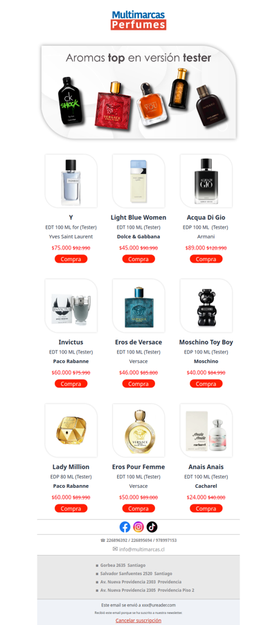 💥 REMATE FINAL 💥 | Tester originales con descuentos imperdibles