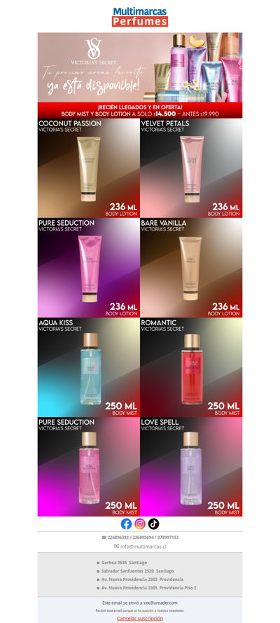 ✨ ¡Llegaron y están volando! Body Mist + Body Lotion a $14.500 (antes $19.990)