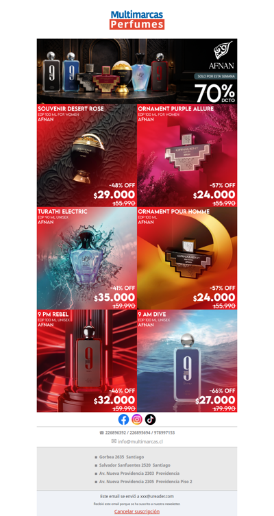 Afnan hasta 70% OFF 🔥 Lujo árabe al mejor precio