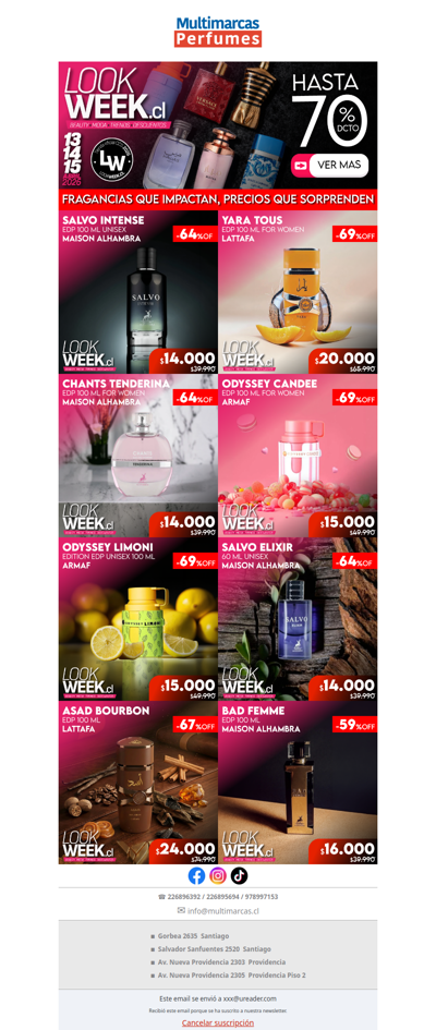 LOOK WEEK: Eleva tu estilo con perfumes hasta 70% OFF