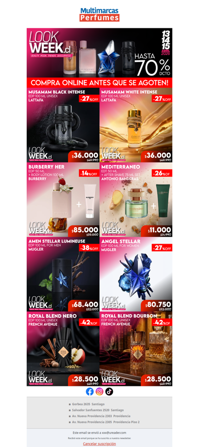 💥 Hasta 70% de descuento en perfumes