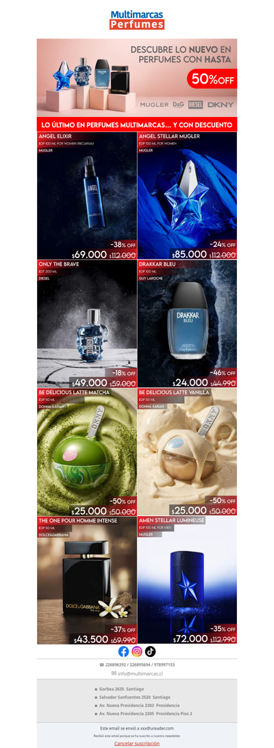 Descubre lo nuevo en perfumes con hasta 70% OFF