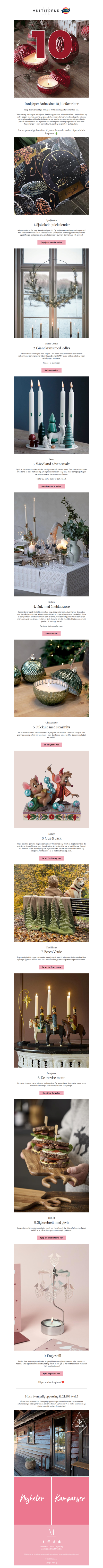 Innkjøper Anita sine 10 julefavoritter 🎄