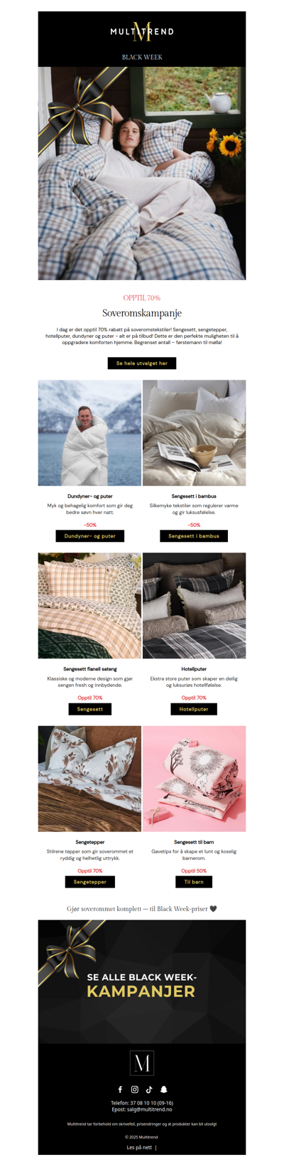 Nytt Black tilbud! Vår største soveromskampanje🖤