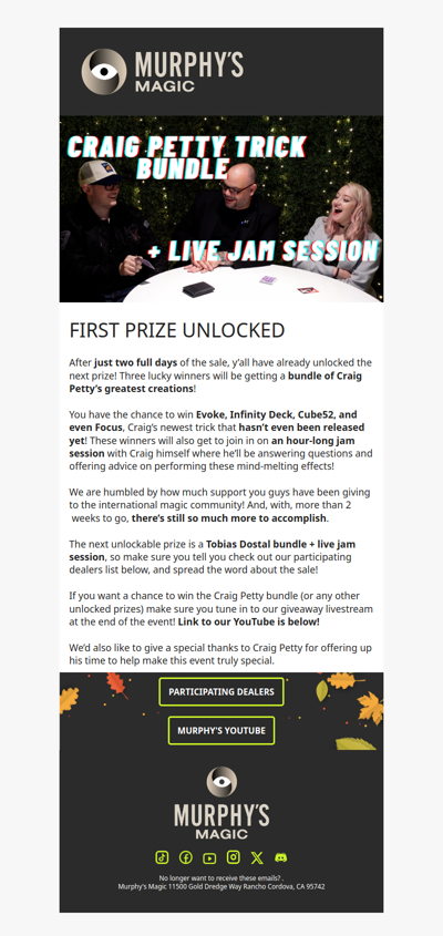 Win A Craig Petty Bundle and Live Jam Session