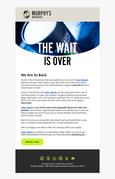 Our Most Popular Effect is Back in Stock