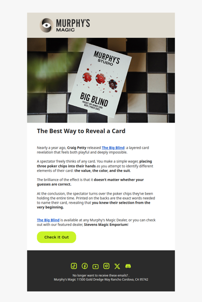 Craig Petty's Brilliant Card Reveal